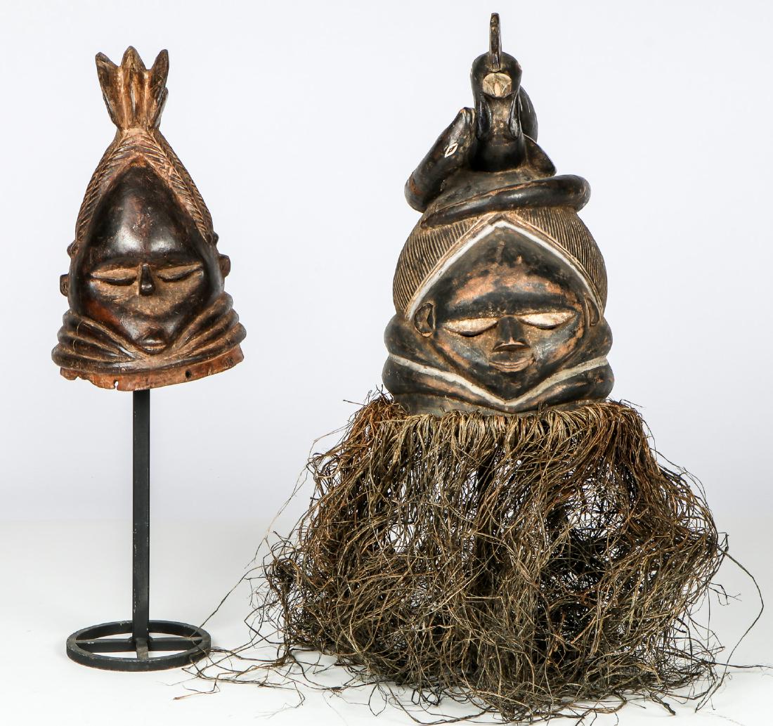 2 Mende Sande Society Sowei Masks (1 of 3)