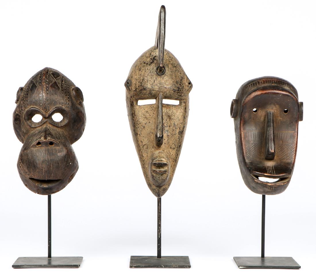 3 Tribal African Masks (1 of 4)
