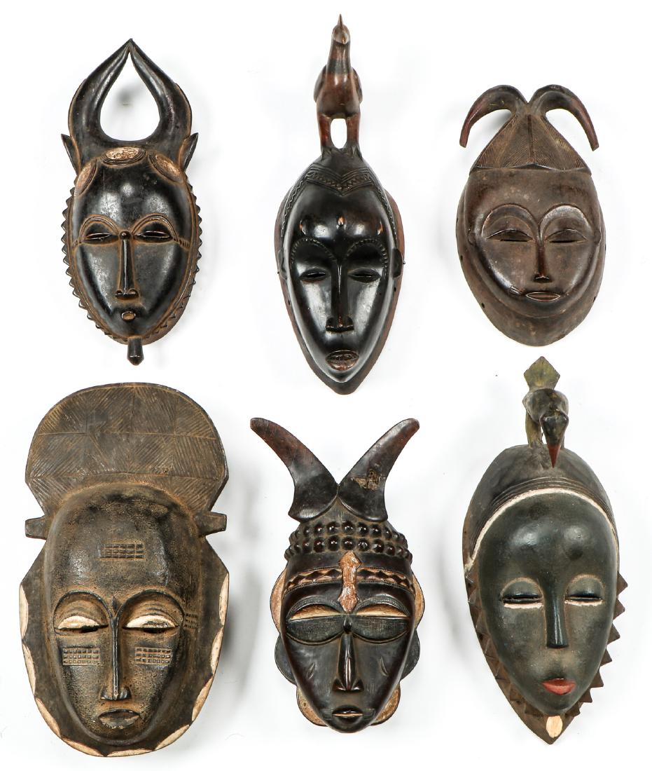 6 Ivorian Tribal Masks (1 of 2)