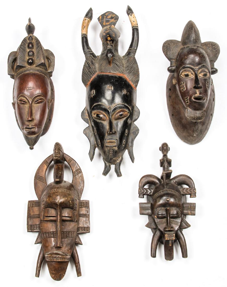 5 Ivorian Masks (1 of 2)