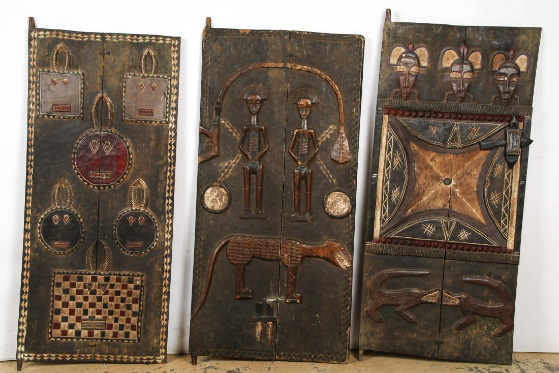 3 Carved Wood Senufo Doors (1 of 2)