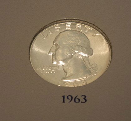 1963 Washington Quarter. Coin is Brilliant and Un: 1963 Washington Quarter. Coin is Brilliant and Uncirculated. MS 63-64 Grade