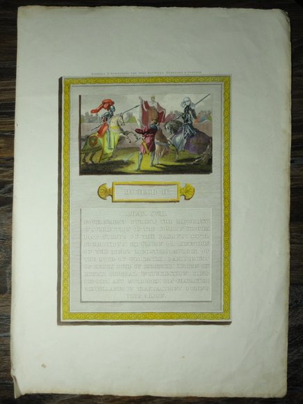 Circa 1805 Etching and Engraving. Title : “Richar: Circa 1805 Etching and Engraving. Title : “Richard II. Suspending the Duel between Hereford & Norfolk”. Series : (1) from Bowyer's edition of Hume's 'History of England' – chapter XVII. Author :