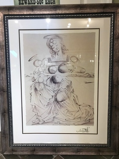 "Exploding Madonna" Limited Ed. Print by Salvador Dali: "Exploding Madonna" limited edition print numbered 27/500. Certificate of Authenticity on the back. Framed in wooden frame. From a private collection. Measures approx. 43" H x 34" W