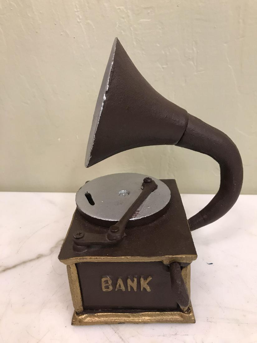 Metal Bank | Record Player: Metal Bank | Record Player Dimensions: 8H x 4.5W x 6D