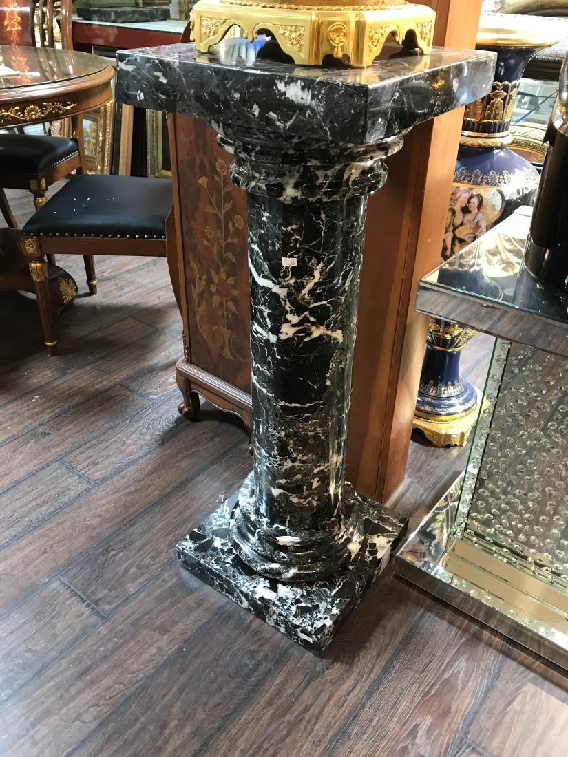 Marble Medestal | Black & White: Marble Medestal | Black & White Excellent Condition Dimensions: 38H x 14W x 14D