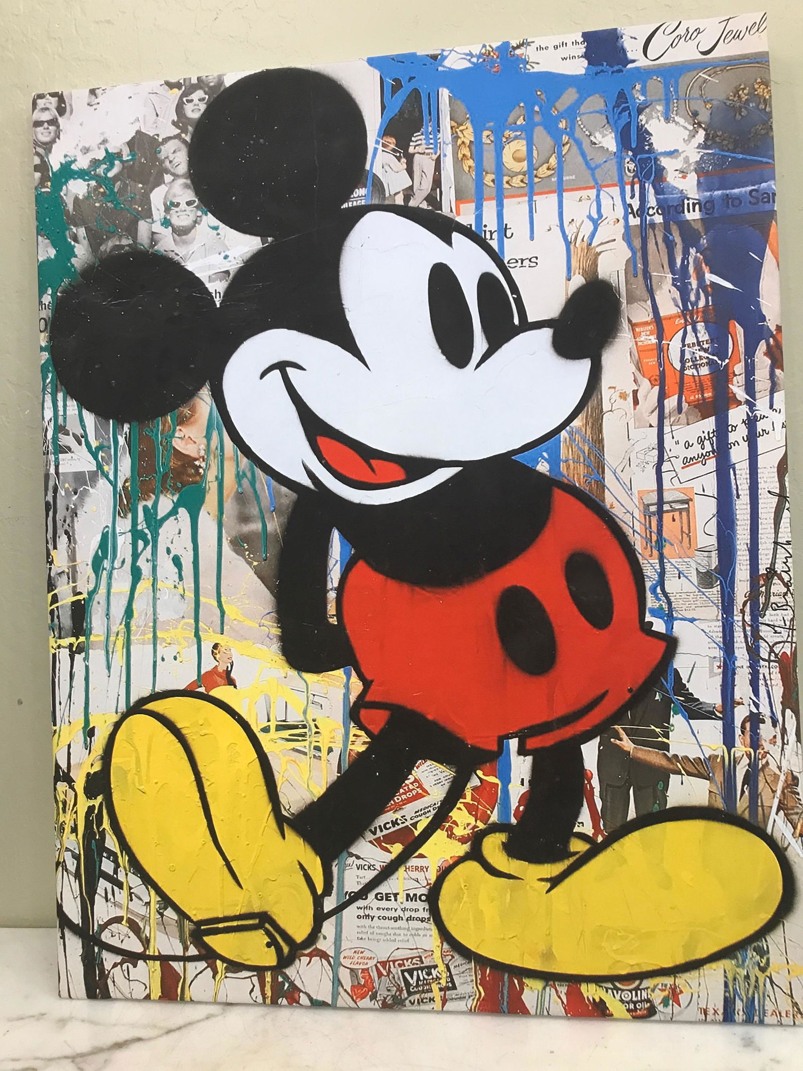 Alec Monopoly Mickey | Print on Canvas Reproduction: Alec Monopoly Mickey | Print on Canvas Reproduction Good Condition Private Collector Dimensions: 29" x 23"