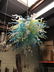 Blue, Mint and White Hand Blown Glass Chandelier - 2