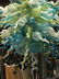 Blue, Mint and White Hand Blown Glass Chandelier - 4
