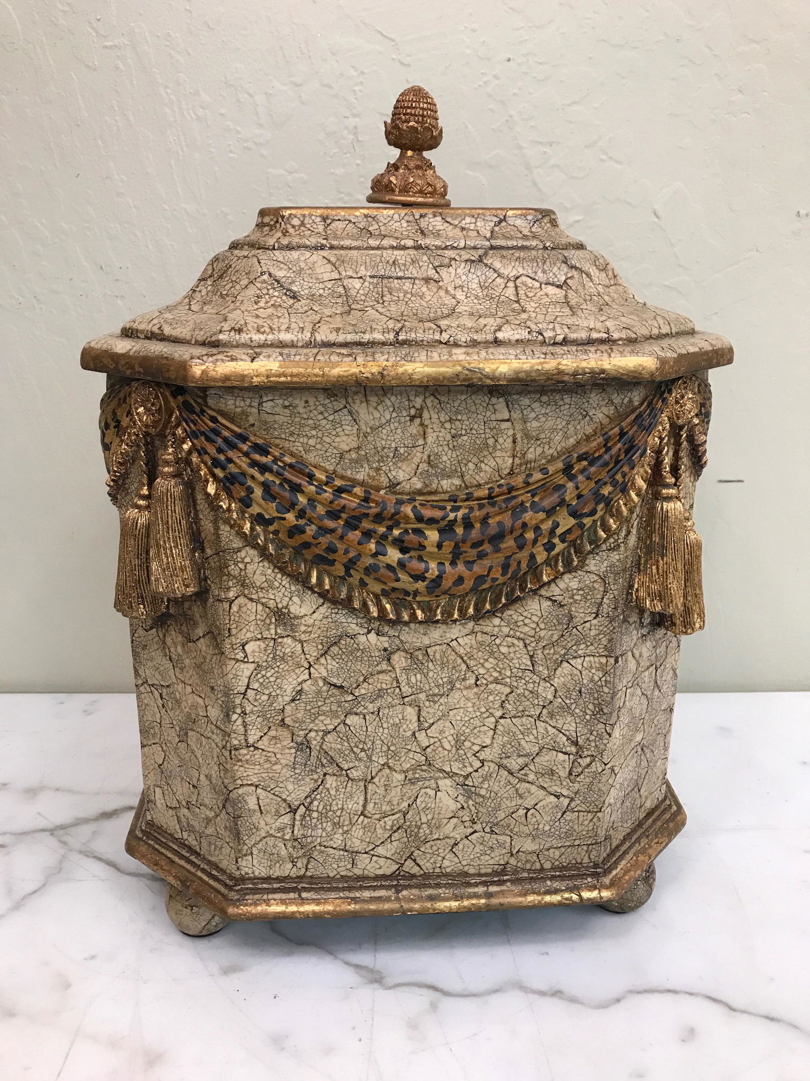 Unique Wood Box with Gilded Decorative Throughout (1 of 9)