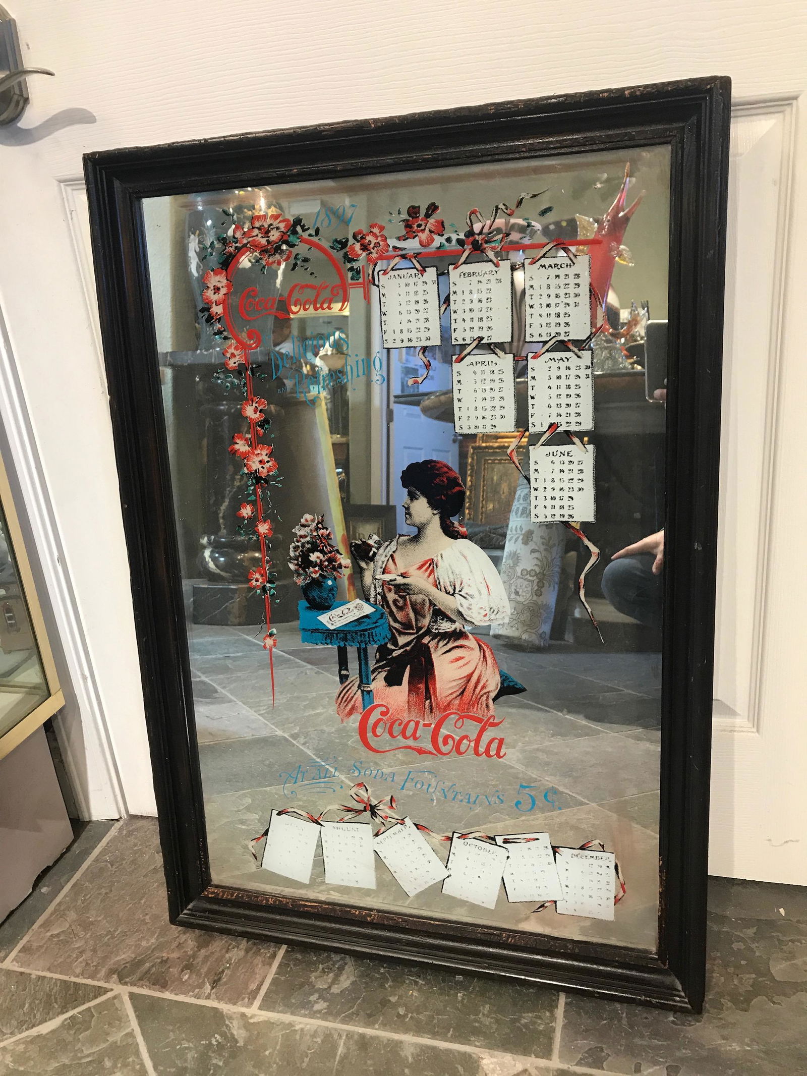Coca-Cola Calendar Advertisement Mirror (1 of 14)