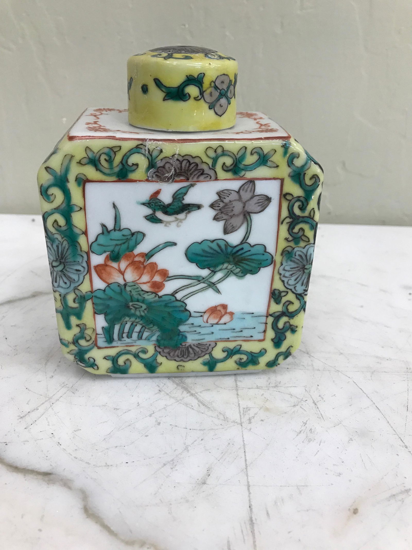 Porcelain Perfume Bottle with Flowers Throughout (1 of 11)