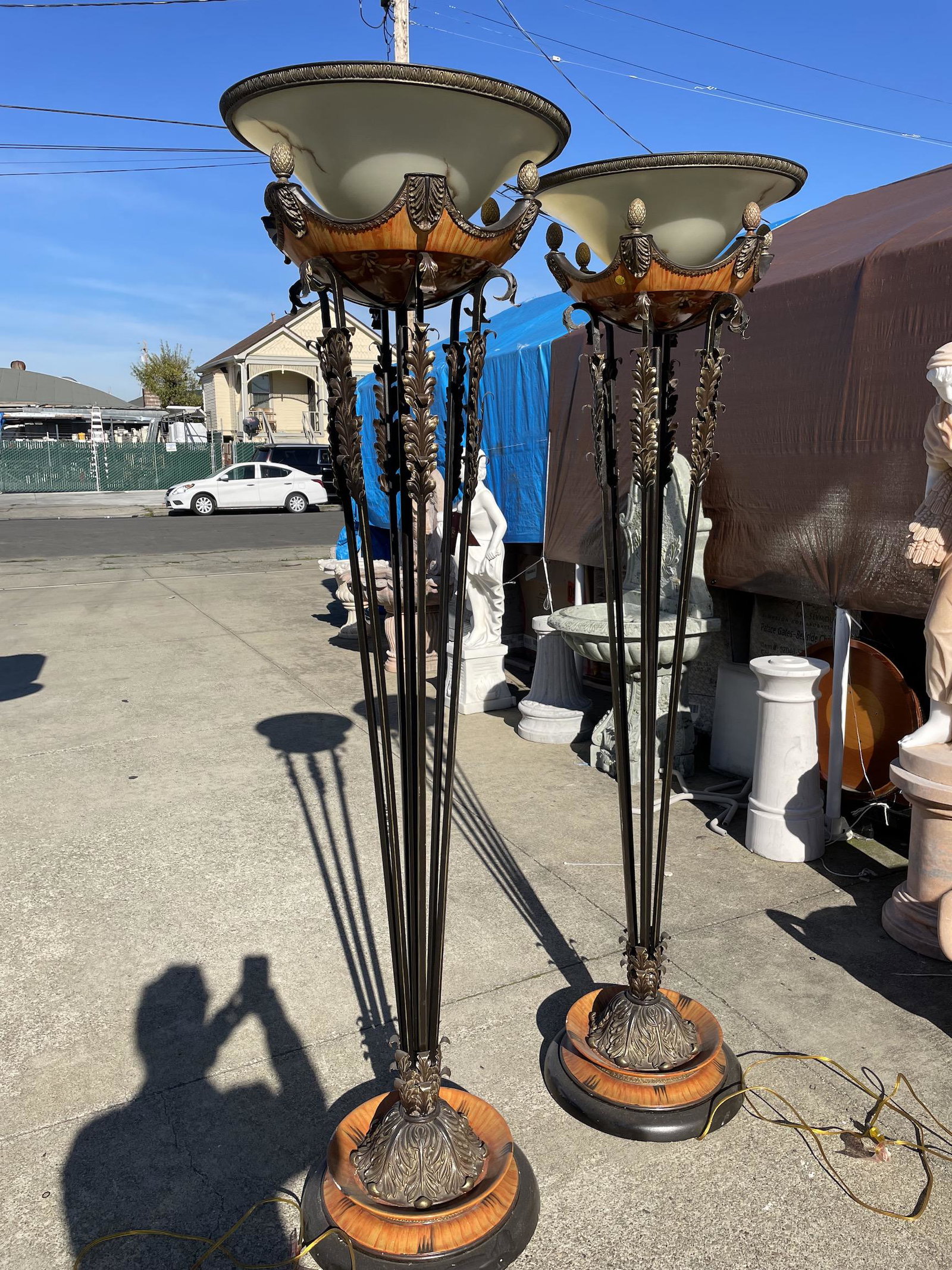 Pair of Magnificent Alabaster Floor Lamps (1 of 12)