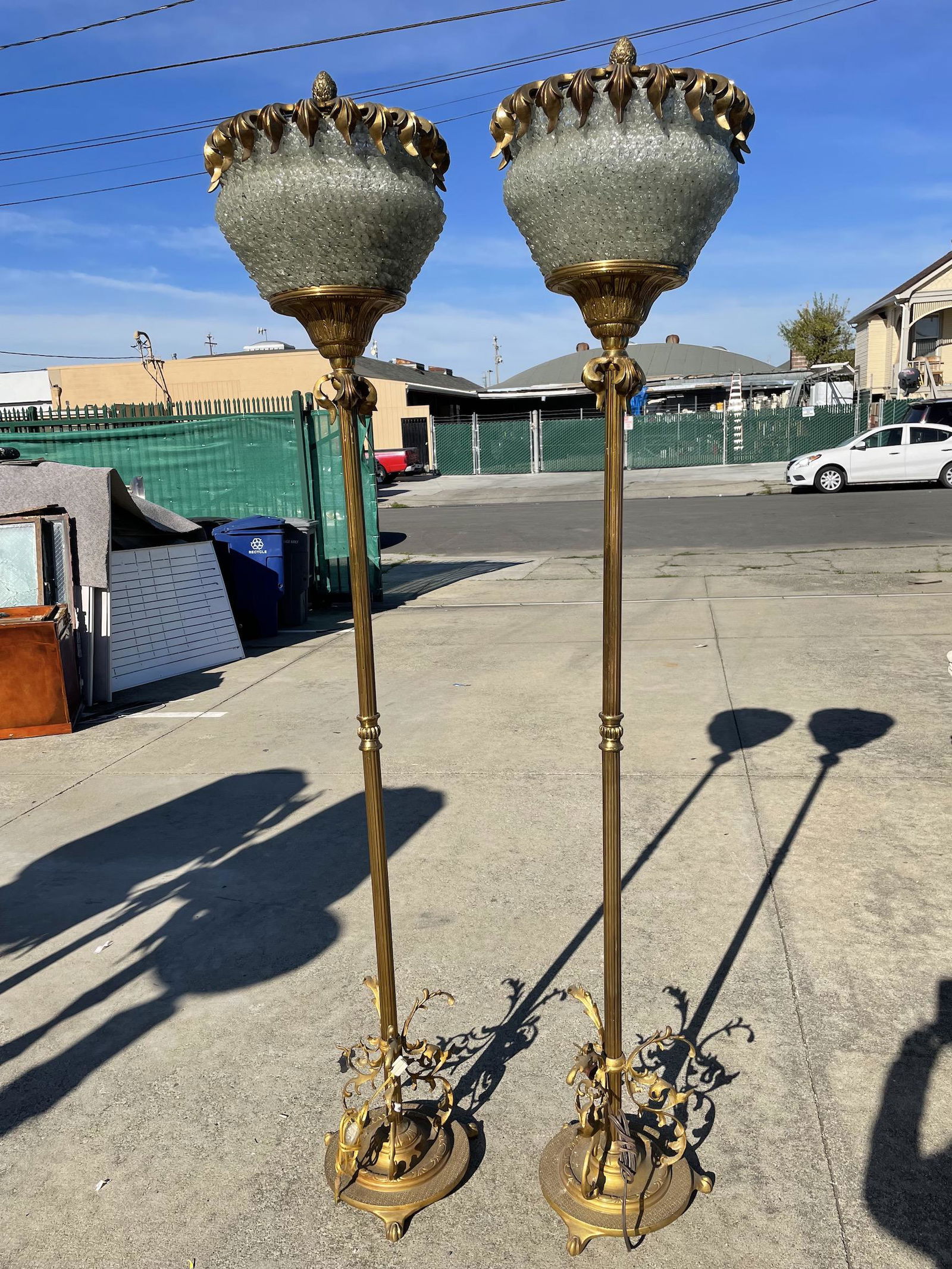 Pair of Beaded and Brass Floor Lamps (1 of 14)