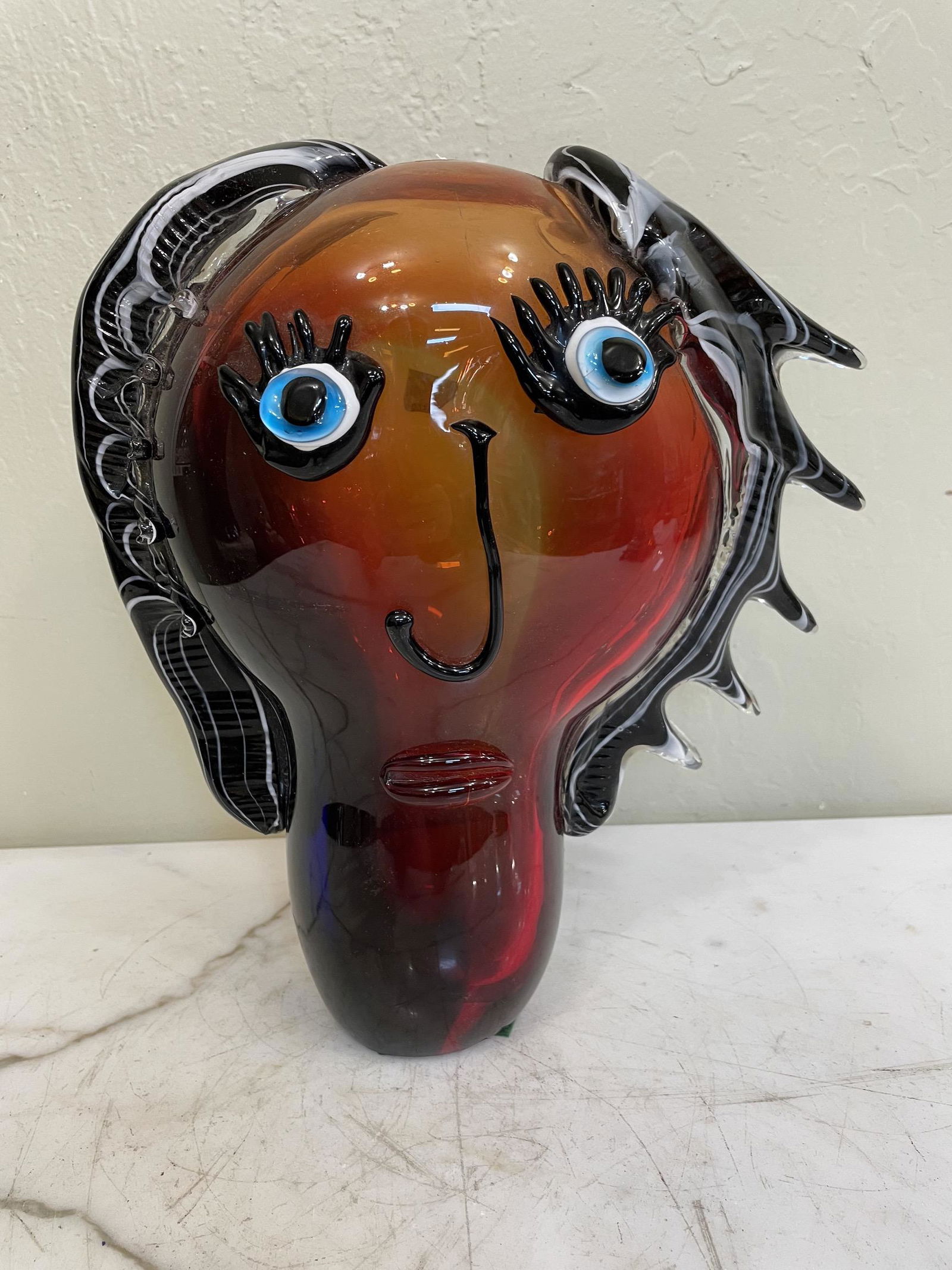Abstract Hand-Blown Glass Face Statue (1 of 9)