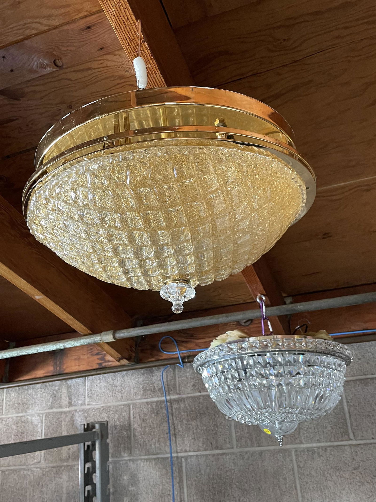 Crystal, 24k Gold Leaf Ceiling Light (1 of 8)