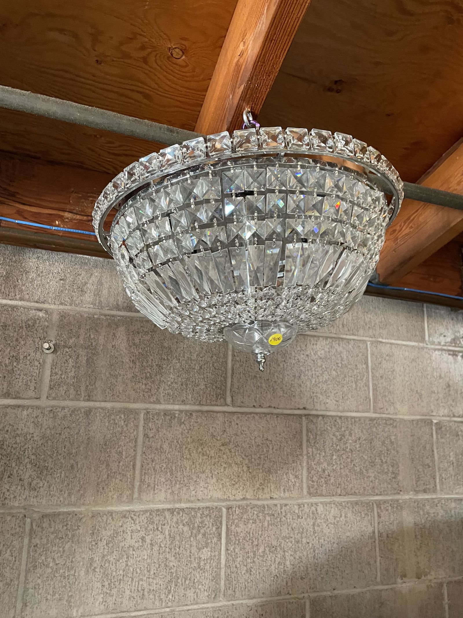 Crystal and Chrome Ceiling Light/Chandelier (1 of 6)