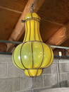 Orange Hand-Blown Glass Chandelier