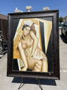 Art Deco Oil on Canvas - Woman in Lingerie