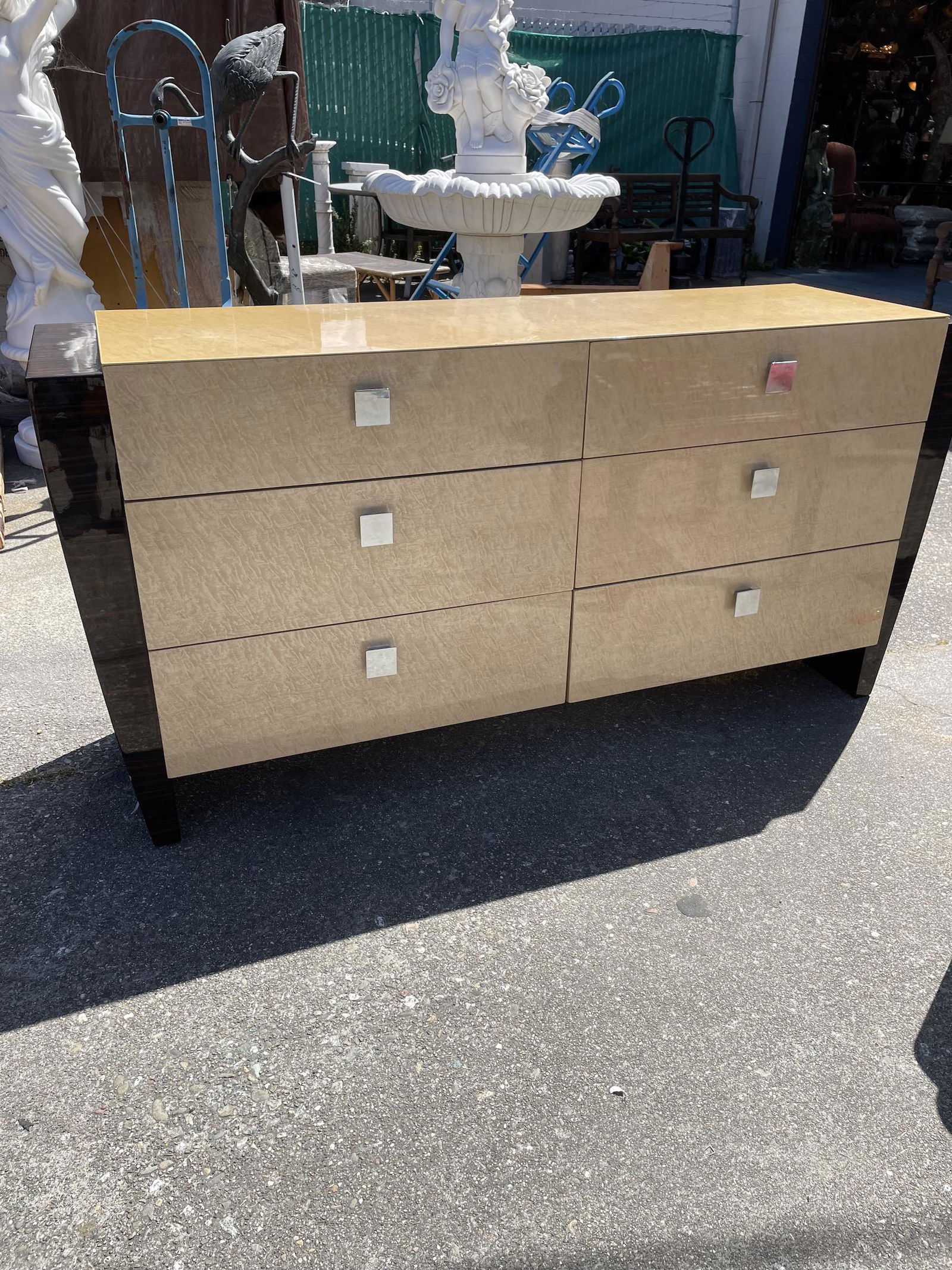 strand mirrored 6 drawer dresser