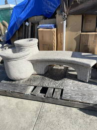 Granite Bench with Planters