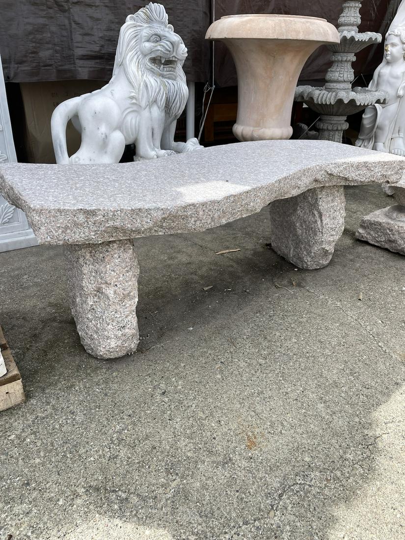 Curved Granite Garden Bench (1 of 9)