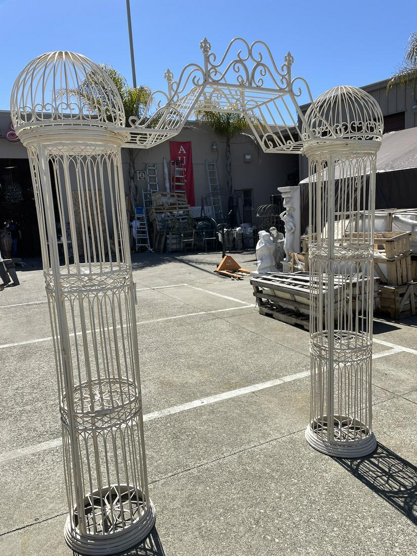 Wrought Iron Garden Arch with Planter Pillars (1 of 16)