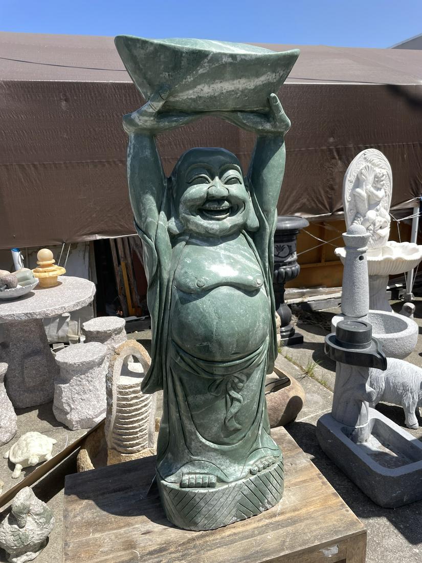 Hand-Carved Green Jade Buddha Statue (1 of 11)