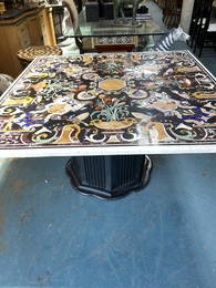 Pietra Dura Mosaic Table with Birds, Leaves