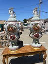 Large Pair of Porcelain, 24k Gilded Vases