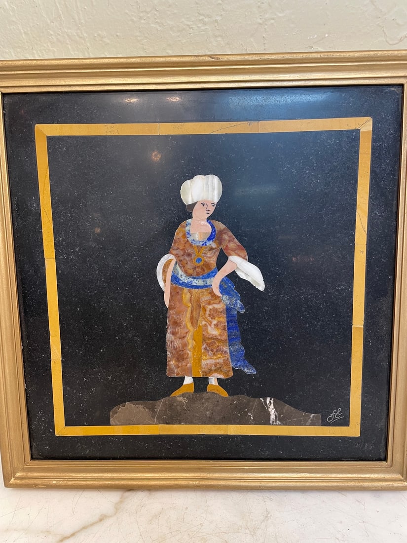 Pietra Dura Mosaic Plaque W/ Precious Stones Inlay (1 of 14)