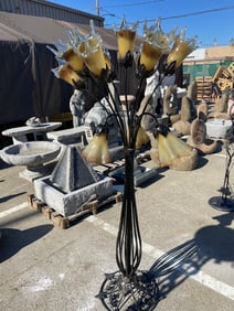 Unique & Unusual Hand BlownGlass & Bronze Floor Lamp