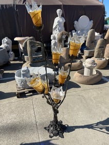 Hand Blown Glass & Bronze Floor Lamp