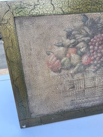Vintage Painting on Wood - Boquet of Flowers