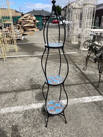 Three-Tiered Wrought Iron Tiered Plant Stand