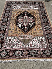 Wool and Silk Hand-Woven Runner/Area Rug