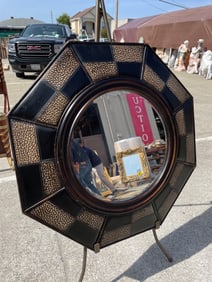 Round Mirror in Octagonal-Shaped Frame