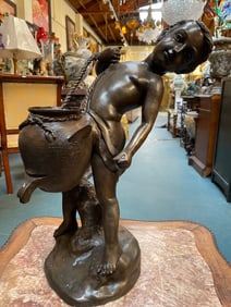 Bronze Statue - Boy Carrying Water Bucket