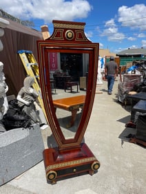 Self-Standing Full Length Mirror with Inlay Accents