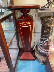 Wood Pedestal with 24k Gold Gilded Accents