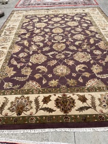 Unique Handmade Wool Flower Design Area Rug
