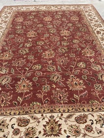 Large Flower Design Wool Area Rug