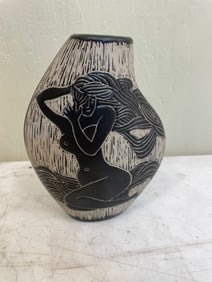 Unique Small Clay Vase - Nude