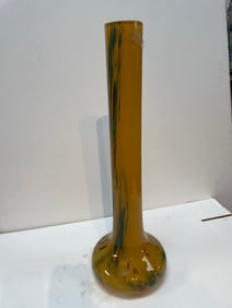 Unique Long Neck Hand Blown Glass Vase
