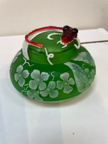 Unusal Hand blown Candy Jar Signed