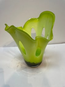 Hand Blown Abstract Glass Vase