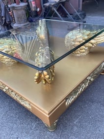 Gilded, 24k Glass Top Coffee Table