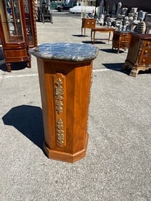 Marble Top Wood Pedestal