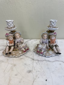 Pair of Porcelain Candle Holder