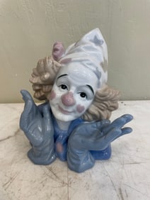 Porcelain Clown with Gloves Figurine